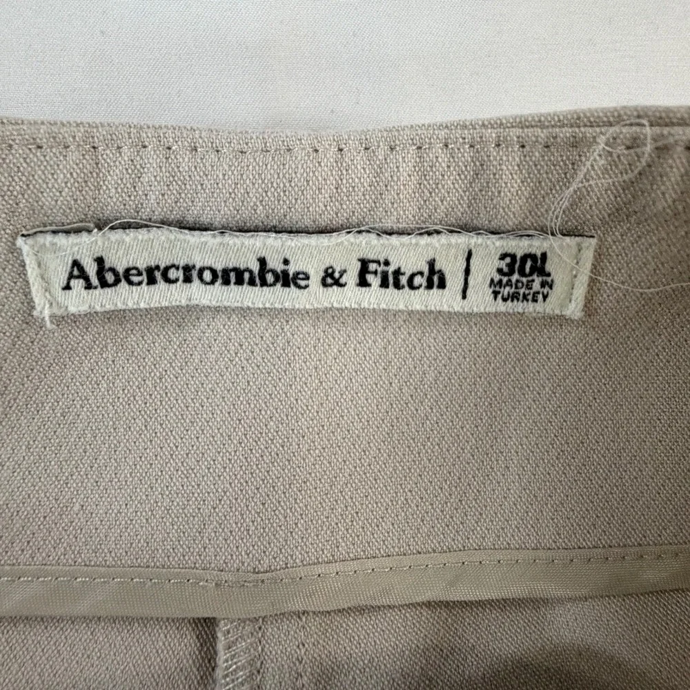Abercrombie & Fitch Womens 30L Beige High Rise Tailored Trousers Slim Leg Pants